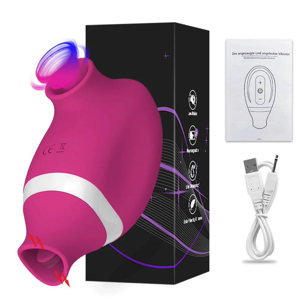 Powerful Sucking Vibrator Female Licking Tongue for Clitoris Nipples Suckers Vacuum Stimulator Sex Toys Adults for Women Couples